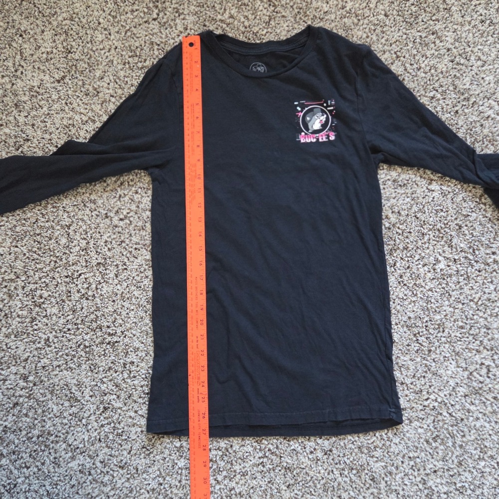 Buc-ee's Mens Long Sleeve Glitch Graphic T-Shirt Black Small Vaporwave Texas Tee - Picture 5 of 7